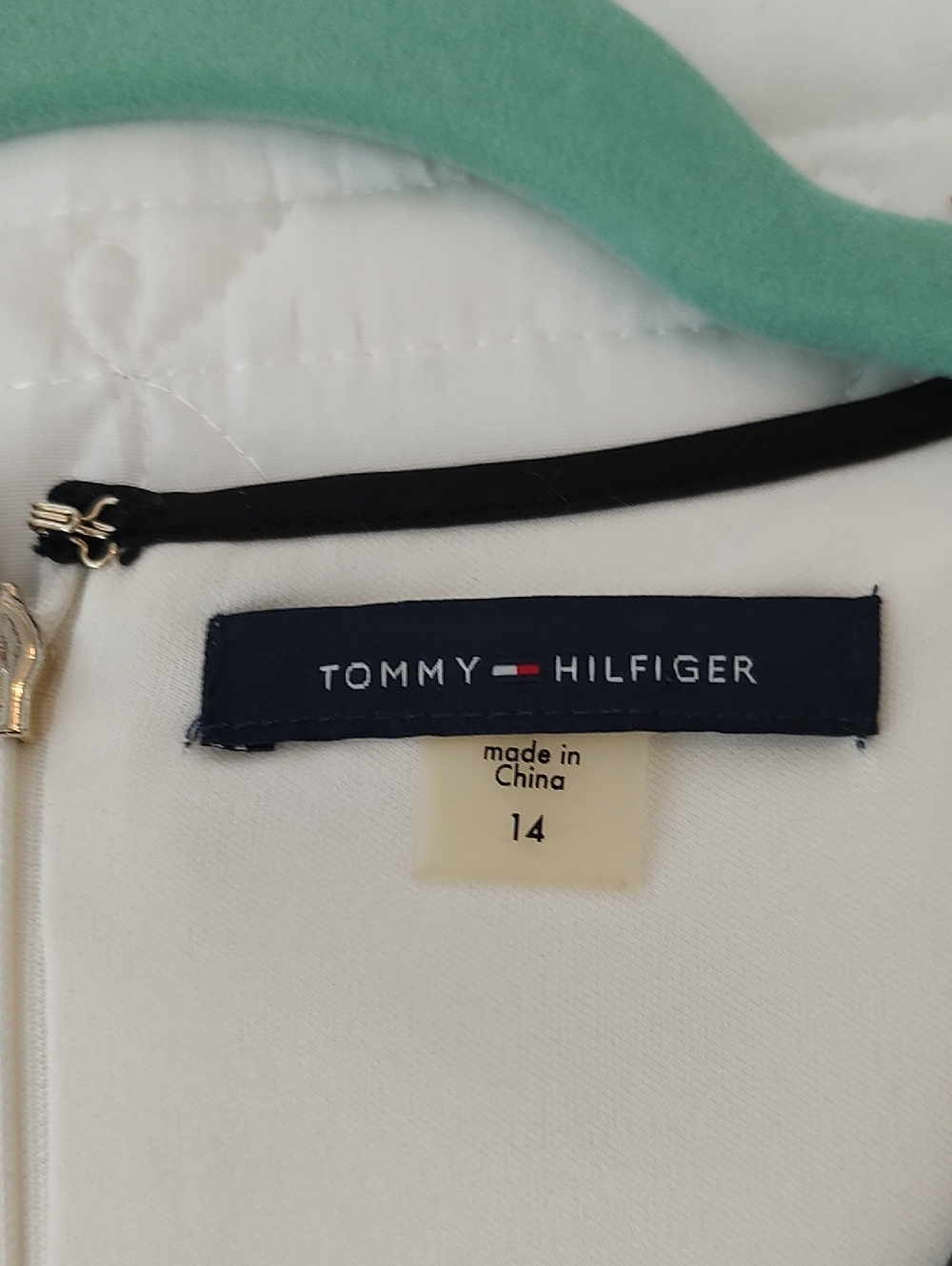 Tommy Hilfiger White Sleeveless Midi Dress with Black Trim - Picture 4 of 8